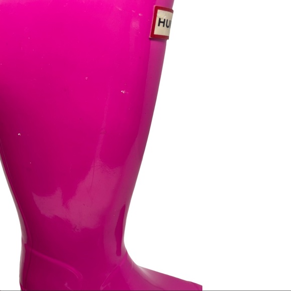 Girls Hot Pink Hunter Boots Original Kids Gloss US Size 5G - Picture 5 of 7